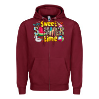 Burgundy summer time Zipper Hoodie - CowhideDigitalArt