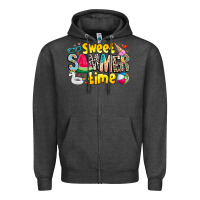 Charcoal Heather summer time Zipper Hoodie - CowhideDigitalArt