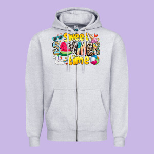 Summer Time Zipper Hoodie Designed By Cowhidedigitalart
