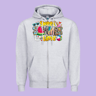 Summer Time Zipper Hoodie Designed By Cowhidedigitalart