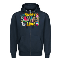 Navy summer time Zipper Hoodie - CowhideDigitalArt