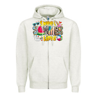 Oatmeal Heather summer time Zipper Hoodie - CowhideDigitalArt