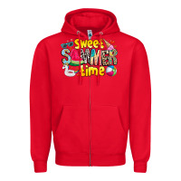 Red summer time Zipper Hoodie - CowhideDigitalArt