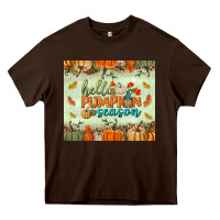 Chocolate Brown hello pumpkin season tumbler Heavy Core Tee - BundleAndBundleShop