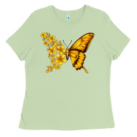 Matcha childhood cancer butterfly Ladies Tee - Jasminsmagicworld