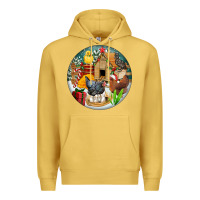 Antique Gold Christmas coop ornament Premium Hoodie - FaDigitalArtStudio