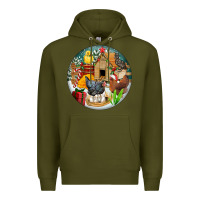 Army Green Christmas coop ornament Premium Hoodie - FaDigitalArtStudio