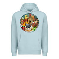 Blue Mist Christmas coop ornament Premium Hoodie - FaDigitalArtStudio