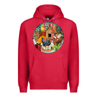 Cardinal Christmas coop ornament Premium Hoodie - FaDigitalArtStudio