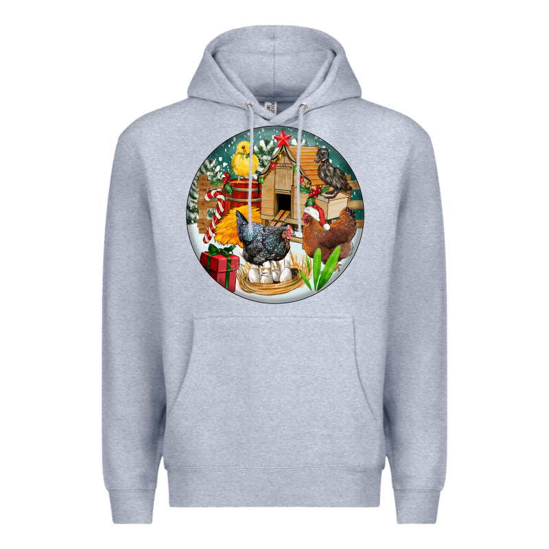 Christmas Coop Ornament Premium Hoodie by FaDigitalArtStudio | Teevron