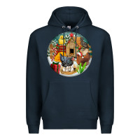 Navy Christmas coop ornament Premium Hoodie - FaDigitalArtStudio