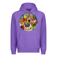 Purple Christmas coop ornament Premium Hoodie - FaDigitalArtStudio