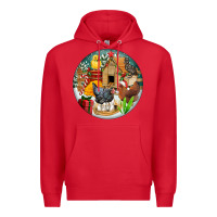 Red Christmas coop ornament Premium Hoodie - FaDigitalArtStudio