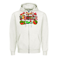 Oatmeal Heather summer time Zipper Hoodie - CowhideDigitalArt