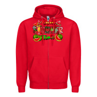 Red summer time Zipper Hoodie - CowhideDigitalArt