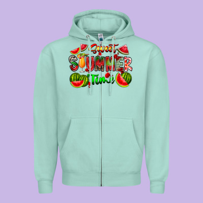Summer Time Zipper Hoodie Designed By Cowhidedigitalart