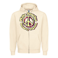 Sandshell Make America Groovy Again Peace Sign 70S Retro Zipper Hoodie - lanVoArt