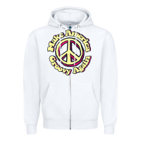 White Make America Groovy Again Peace Sign 70S Retro Zipper Hoodie - lanVoArt