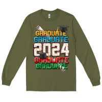 Army Green graduate 2024 Long Sleeve Tee - CowGirlArtShop
