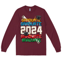 Burgundy graduate 2024 Long Sleeve Tee - CowGirlArtShop