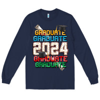 Navy graduate 2024 Long Sleeve Tee - CowGirlArtShop