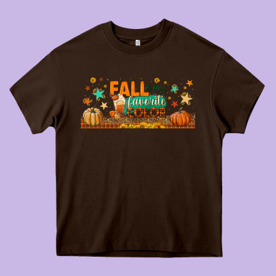 Fall Is My Favorite Color Libbey Glass Heavy Core Tee Designed By Bundleandbundleshop