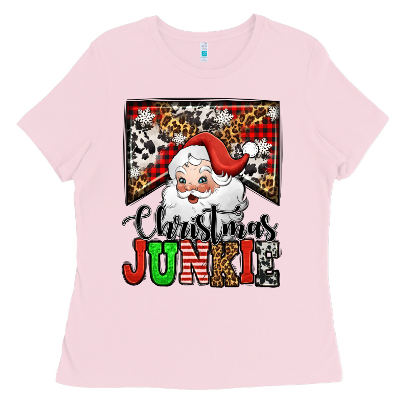 Christmas Junkie Santa Claus Ladies Tee by Jasminsmagicworld | Teevron