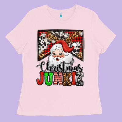 Christmas Junkie Santa Claus Ladies Tee Designed By Jasminsmagicworld