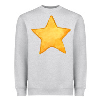 Heather Grey yellow star Heavyweight Sweatshirt - FaDigitalArtStudio