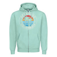 Seafoam Oceanside California Ca Vintage Retro 70S Zipper Hoodie - lanVoArt