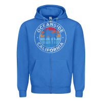 True Royal Oceanside California Ca Vintage Retro 70S Zipper Hoodie - lanVoArt