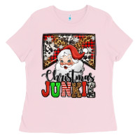 Bubblegum Pink Christmas junkie Santa Claus Ladies Tee - Jasminsmagicworld