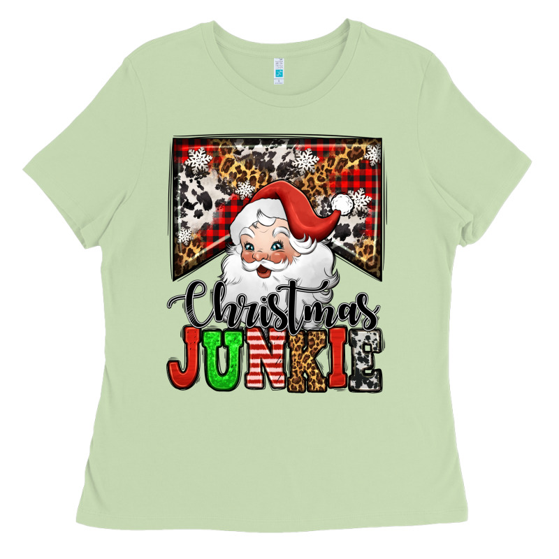 Christmas Junkie Santa Claus Ladies Tee by Jasminsmagicworld | Teevron
