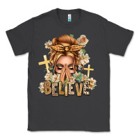 Smoke Blonde Hair Believe Praying Caucasian Messy Bun Classic Tee - texasbilliewilder