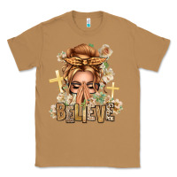 Toasted Coconut Blonde Hair Believe Praying Caucasian Messy Bun Classic Tee - texasbilliewilder