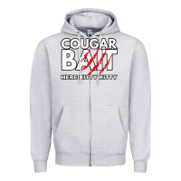 Heather Grey cougar bait funny halloween costume older woman younger man Zipper Hoodie - lanVoArt