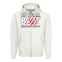 Oatmeal Heather cougar bait funny halloween costume older woman younger man Zipper Hoodie - lanVoArt