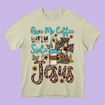 Give Me Coffee With A Side Of Jesus Heavy Core Tee Designed By Jahusdesignshop