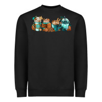 Black Winter Coffee Cups Heavyweight Sweatshirt - FaDigitalArtStudio