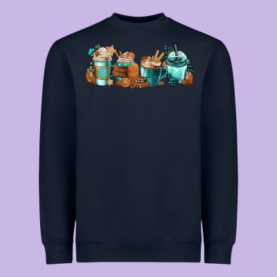 Winter Coffee Cups Heavyweight Sweatshirt Designed By Fadigitalartstudio