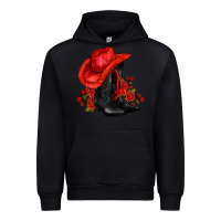 Black valentines day cowboy boots red  and roses Urban Hoodie - AdoDesignShop