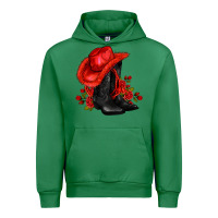 Emerald valentines day cowboy boots red  and roses Urban Hoodie - AdoDesignShop