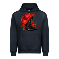 Navy valentines day cowboy boots red  and roses Urban Hoodie - AdoDesignShop