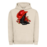 Pigment French Oak valentines day cowboy boots red  and roses Urban Hoodie - AdoDesignShop