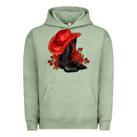 Pigment Oil Green valentines day cowboy boots red  and roses Urban Hoodie - AdoDesignShop