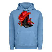 Pigment Pebble Blue valentines day cowboy boots red  and roses Urban Hoodie - AdoDesignShop