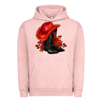 Pigment Salmon valentines day cowboy boots red  and roses Urban Hoodie - AdoDesignShop