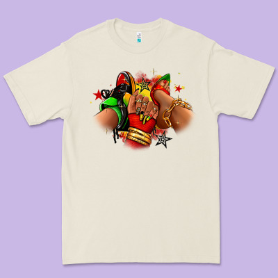 Juneteenth Sneaker And Heel Afro Woman Premium Tee Designed By Ranaportraitstore