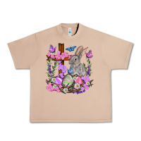 Burro Easter eggs and Bunny with Cross Easter Day Urban Heavy Tee - HowdyJamesFarm