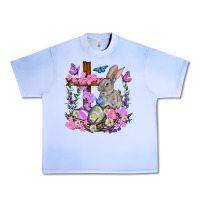 Grape Ice Easter eggs and Bunny with Cross Easter Day Urban Heavy Tee - HowdyJamesFarm